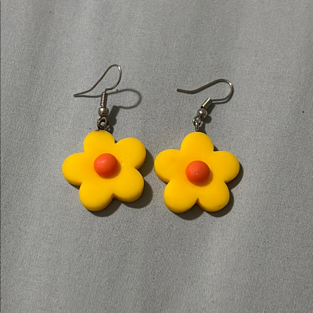 Yellow Flower Earrings